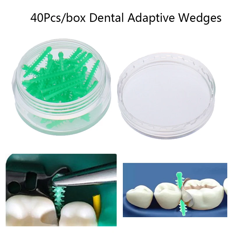 40Pc Disposable Dental Adaptive Silicone Interdental Wedge Matrice Matrix Wedges