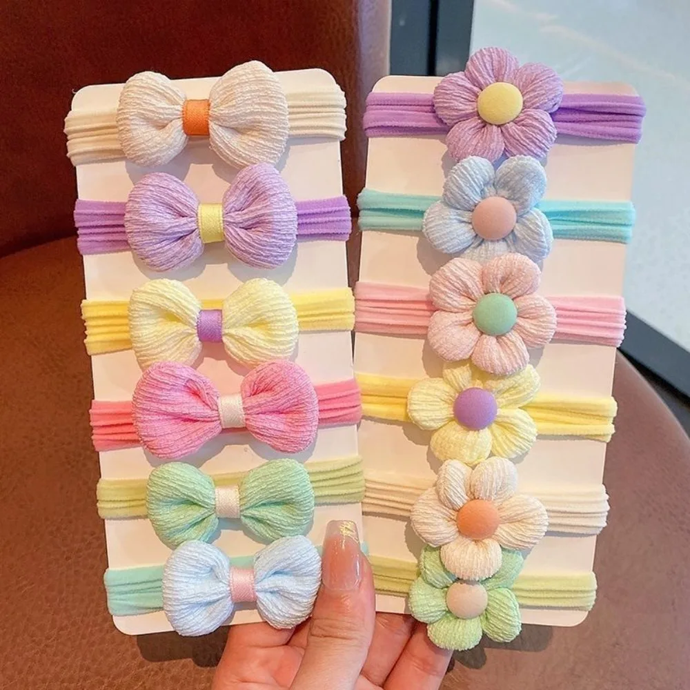 6pcs High-value Korean Cute Hair Rope Bowknot Elastic Hair Ring Princess No Harm Hair Band Kid Hair Accessory 4