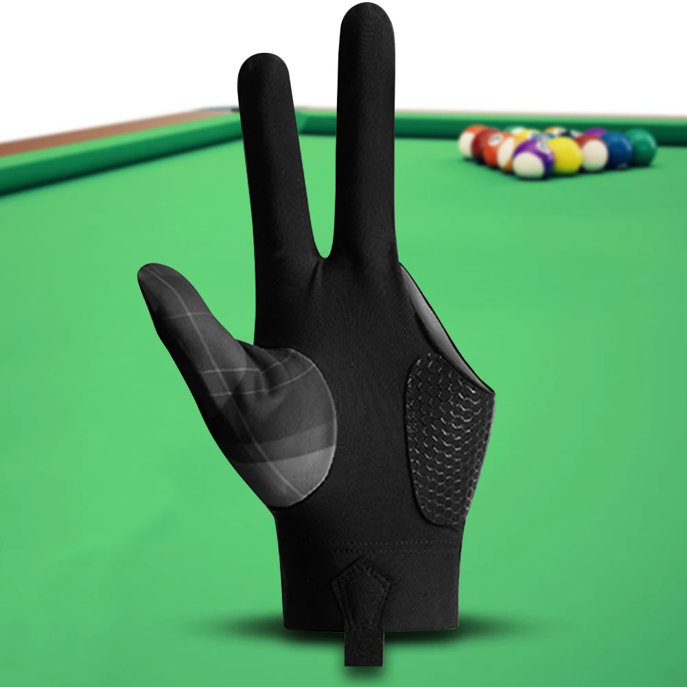 Description Picture 5 of itemBilliards Glove Left/Right Hand 3 Finger Snooker Glove Non-Slip Non Slip Stickers Elasticity Universal Billiard Sports Accessory