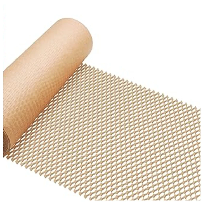 

1PCS Floral Packaging Kraft Paper Degradable Anti-Collision Grid Honeycomb Wrapping Paper Brown