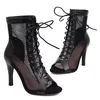 New Sexy High Heels Hollow Mesh Sandals Summer Fashion Trend Comfort Peep Toe Boots Stilettos Jazz Dance Female Shoes Plus Size 2
