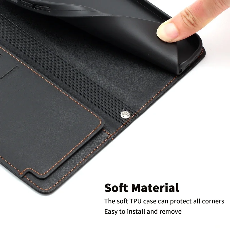 Elegant Leather Flip Case with 9-Card Wallet - Luxury Edition