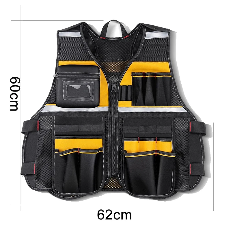 Tool Vest for Carpenter Safety Vest Reflective with Pockets Electrician Work Vest Fishing Vest for Men Photography Vest Man 6