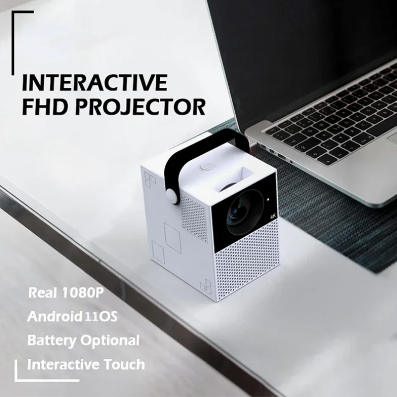 Portable projector Touch Projector Smart Home Theater Home Education Projector HD Smart Office Conference 300 lumens BT5.0 4K 2+16G