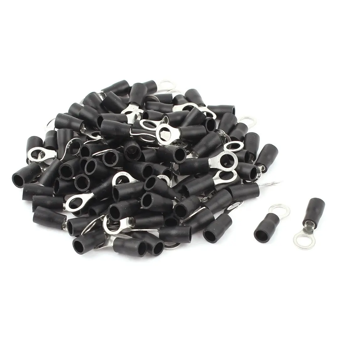 

2-5S Wire Connector Ring Crimp Terminal 16-14AWG with 100 Piece, Black