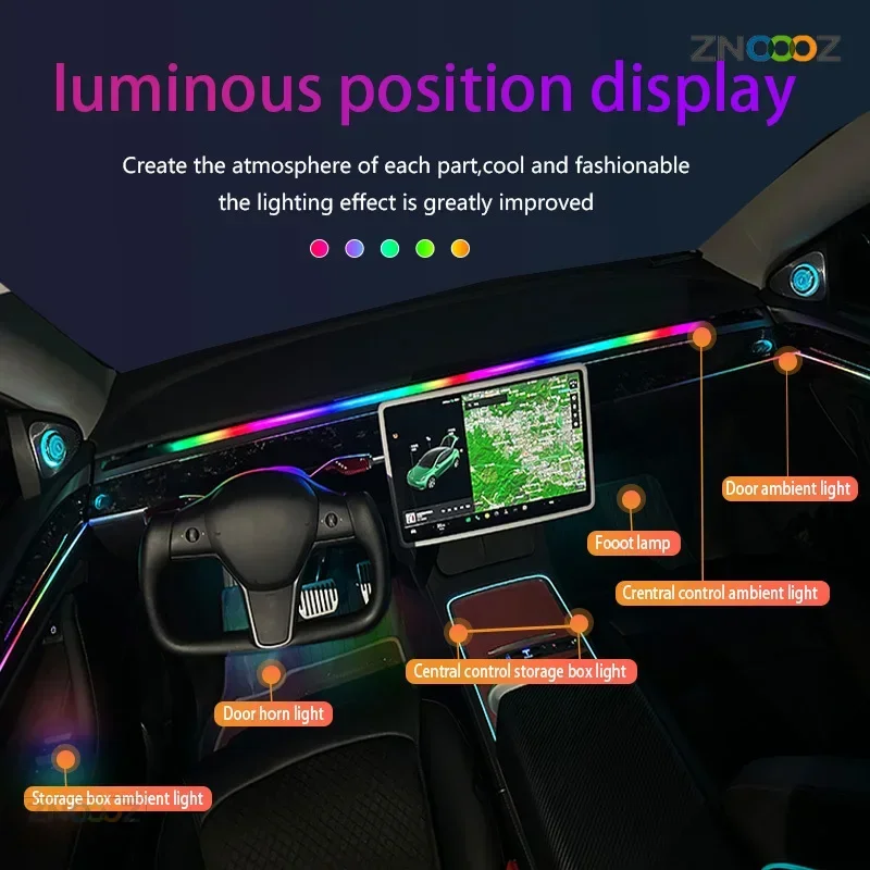 랜드로버 64 컬러 RGB 심포니 자동차 LED 인테리어 앰비언트 라이트