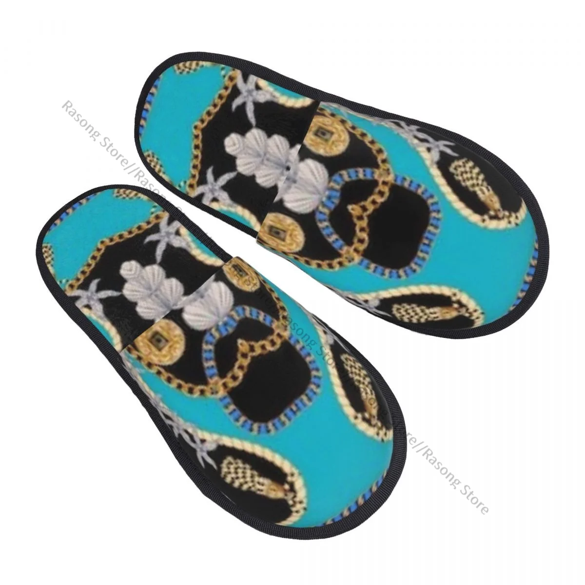 

Домашние плюшевые тапочки, теплые тапочки с якорями и ракушками, мягкие пушистые Тапочки