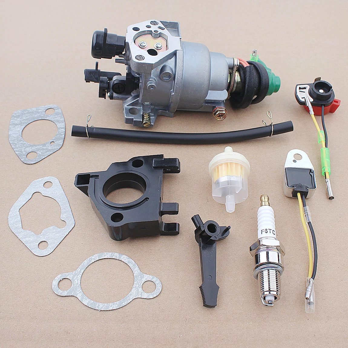 Carburetor For Honda GX340 11HP GX390 13HP Engine with Spark Plug Air Filter Charging Kit 16100-ZF6-V01 3