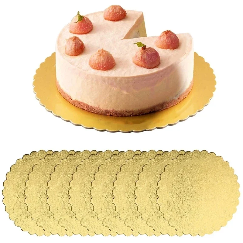 Baking Supplies Cake Tools 5/10PCS Gold Cakeboard Round Disposable Cake Circle Base Boards 8/10/12inch