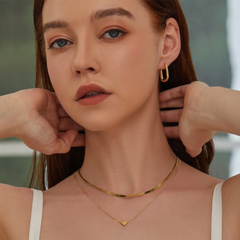 3 Pcs 14K Gold Plated Heart Initial Necklace Sets for Women Fashion Multilayer Letter Choker Necklaces Copper Metal Jewelry Gift