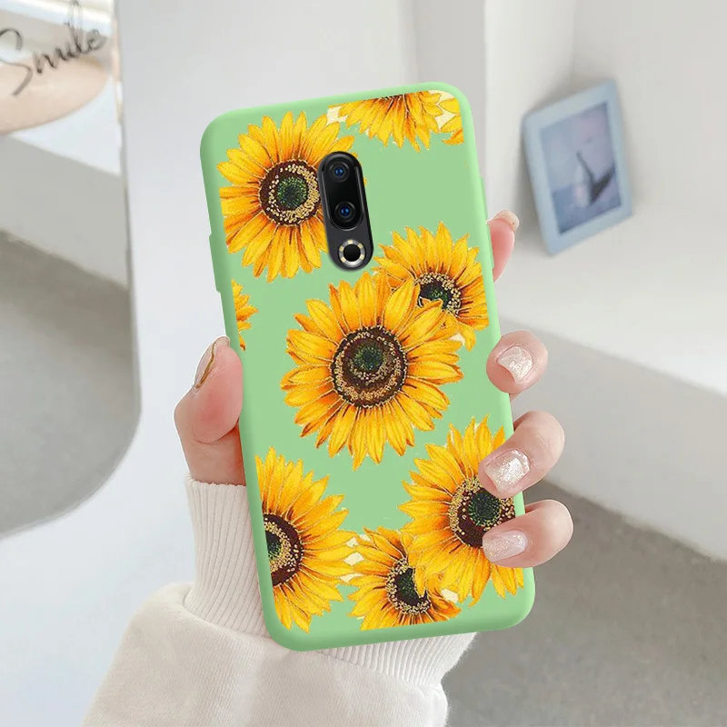 For Meizu 16 Protective Shell Silicone Soft Shell Phone Case Candy Color Case Fashion Silicone Color Chrysanthemum meizu phone case with stones Cases For Meizu