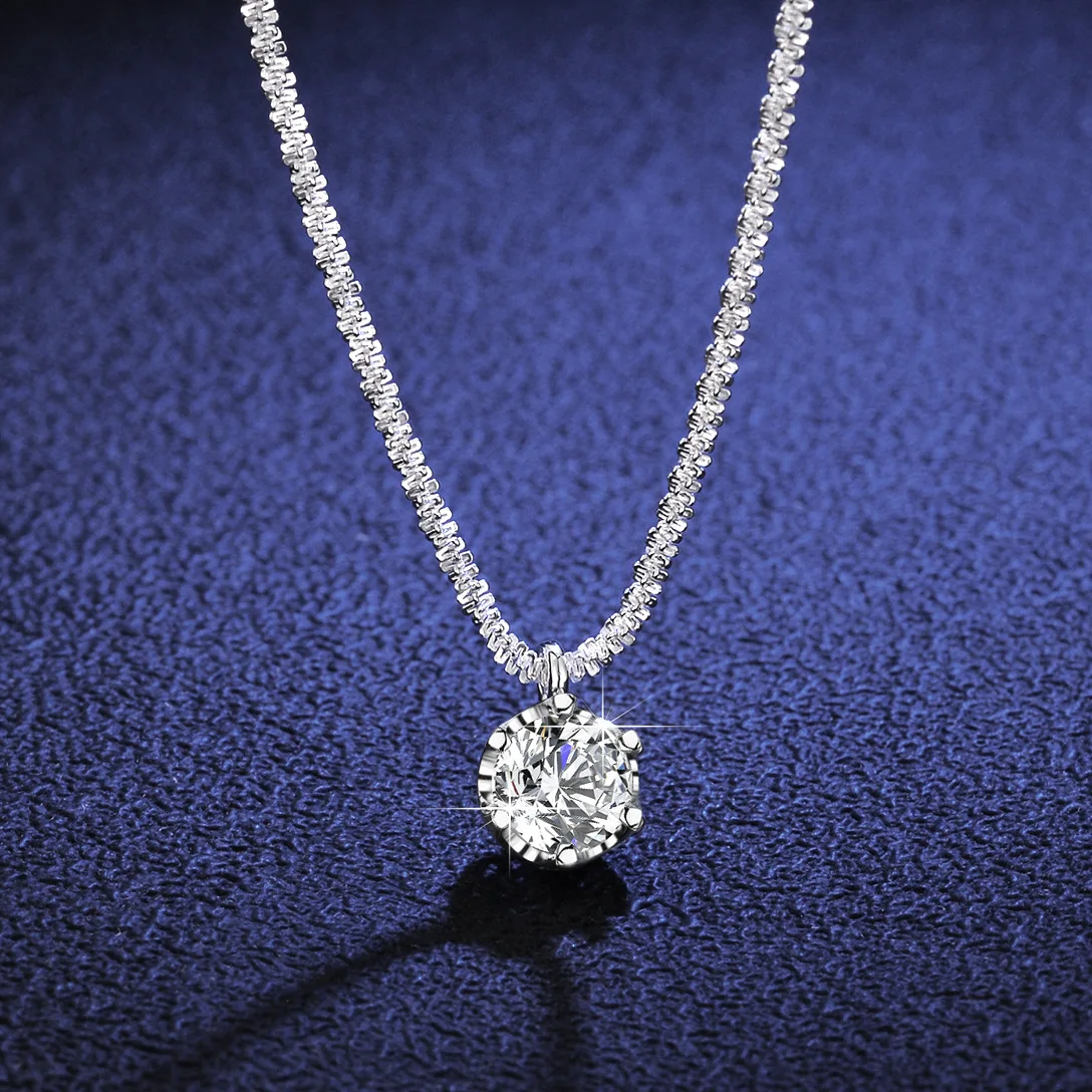 

HOYON Sterling Silver 925 Colorless 2 Carat Moissant Diamond Women's Necklace Sparkling Necklace High Grade Light Luxury Jewelry