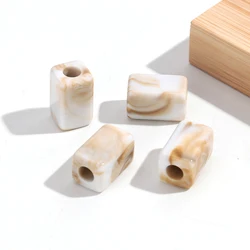 Elegant Marble Resin Geometric Beads for DIY Jewelry Crafting - 20 Piece Set (Shell color)