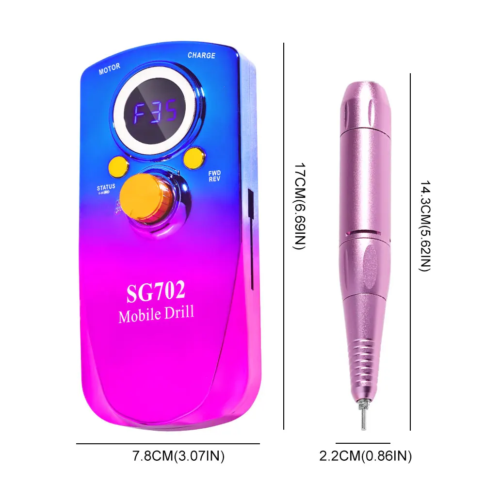 35000RPM Electric Nail Drill Rechargeable Grinder Low Noise Nail File Drill Machine Suitable For Polishing And Grinding Manicure 6
