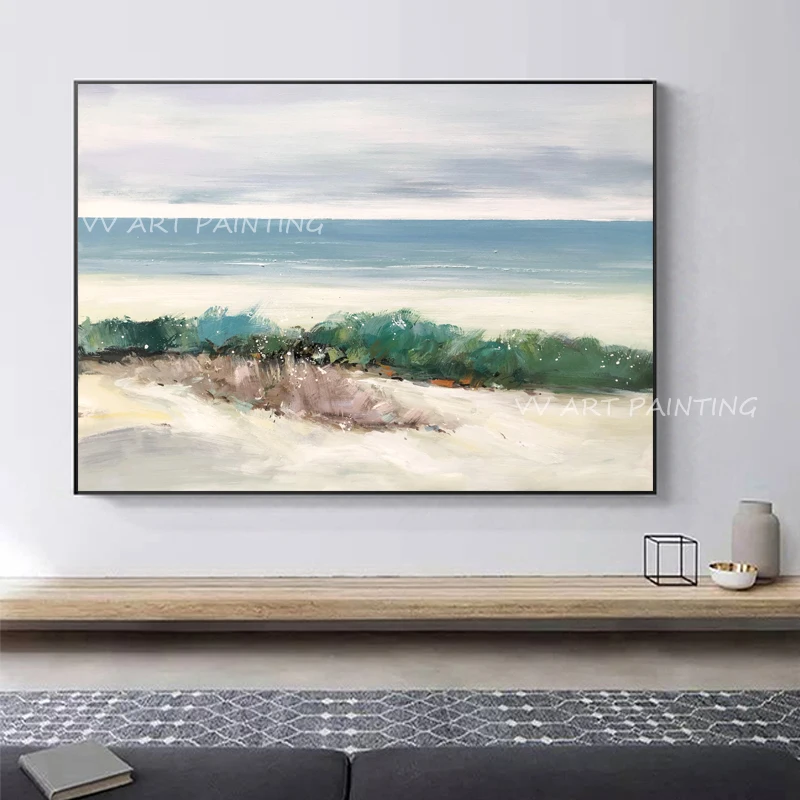 

100% Handmade landscape ocean seaside beautiful scenery Oil Paintings on Canvas Posters Wall Art Pictures Decoration
