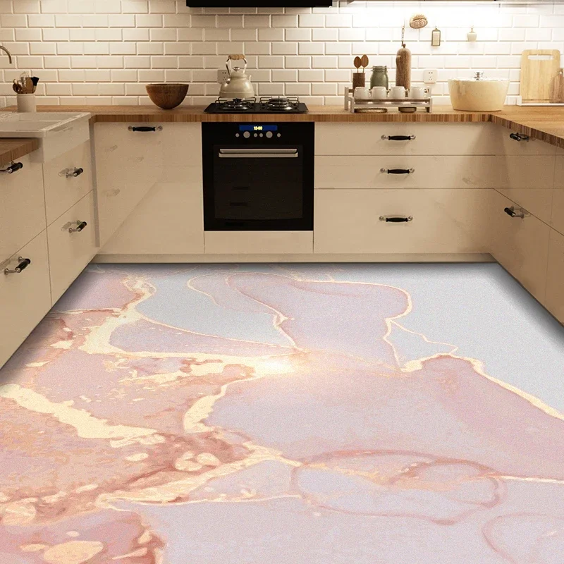 

Marble Pattern Floor Mats, PVC Mat, Non-slip, Large Area, Oil-proof, Waterproof, Household Rug, Kitchen Carpet