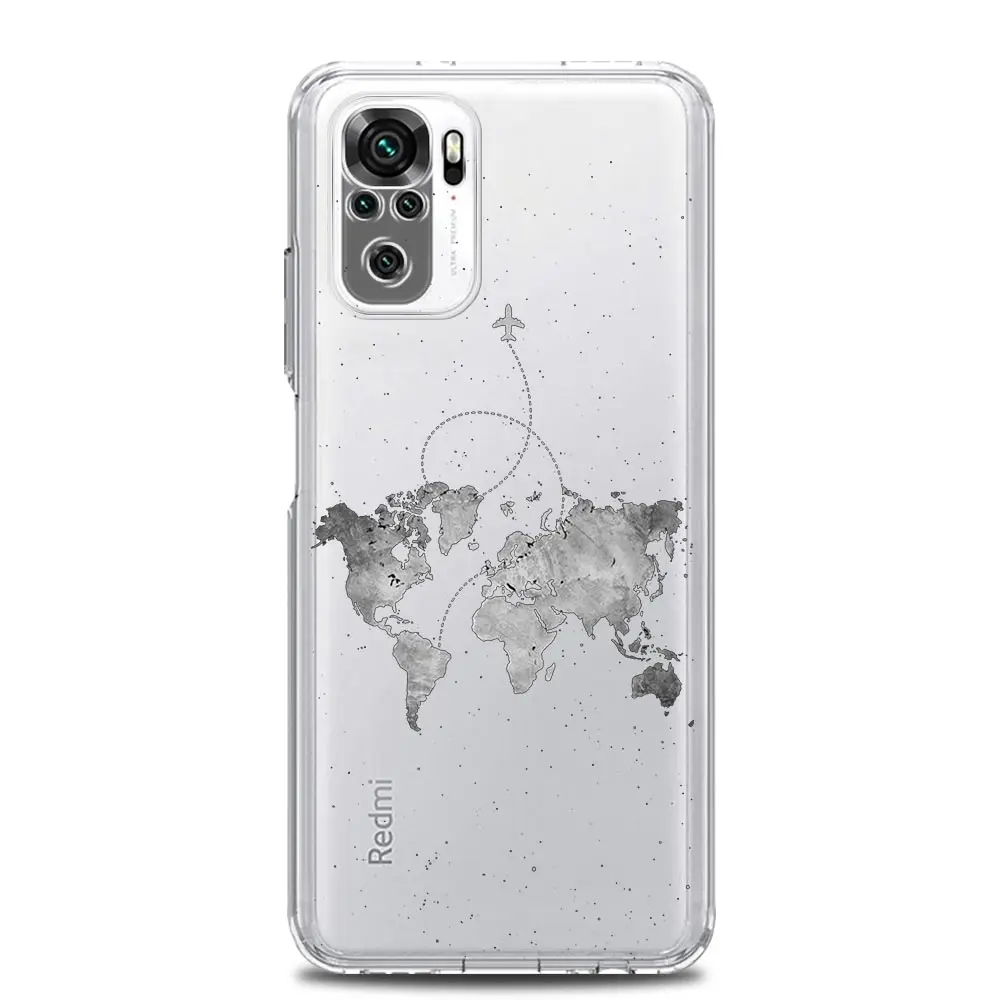 Cartoon World Map Scenery Direction Phone Case Cover