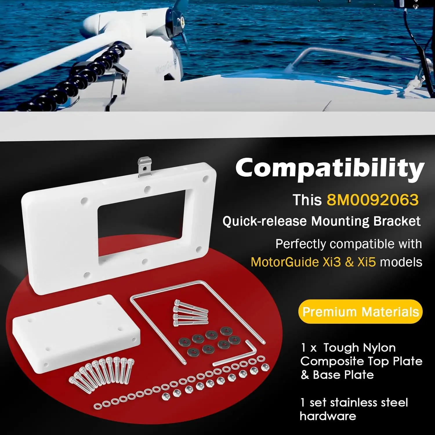 Kit Staffa Montaggio A Sgancio Rapido Per Motore Da Pesca MotorGuide Xi5 – 8M0092064