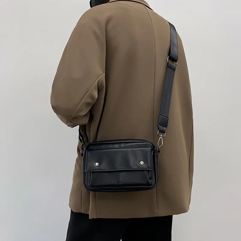 

Messenger Bag Cycling Bicycle Simple Men's Bags Pu Leather Shoulder Designer Crossbody Free Shipping Motorcycle Side Husband Man