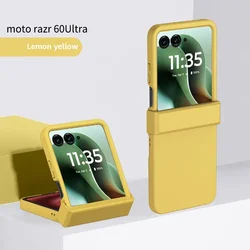 Colorful Skin Feel Protective Hard Shell Phone Case with Hinge Protection for Motorola Razr 40 Ultra (Yellow)