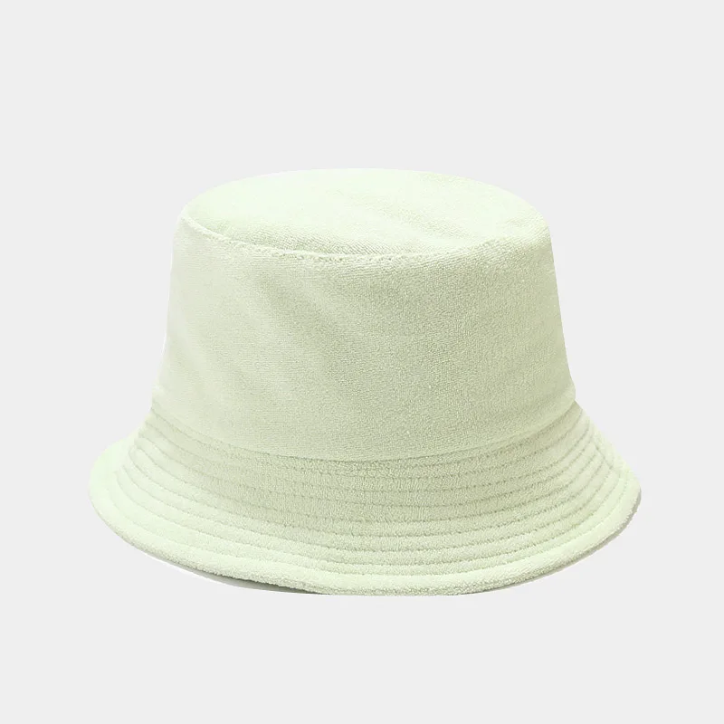 2022 Autumn Terry Cloth Towel Bucket Hat Women Men Candy Colors Panama Sun  Fisherman Hat