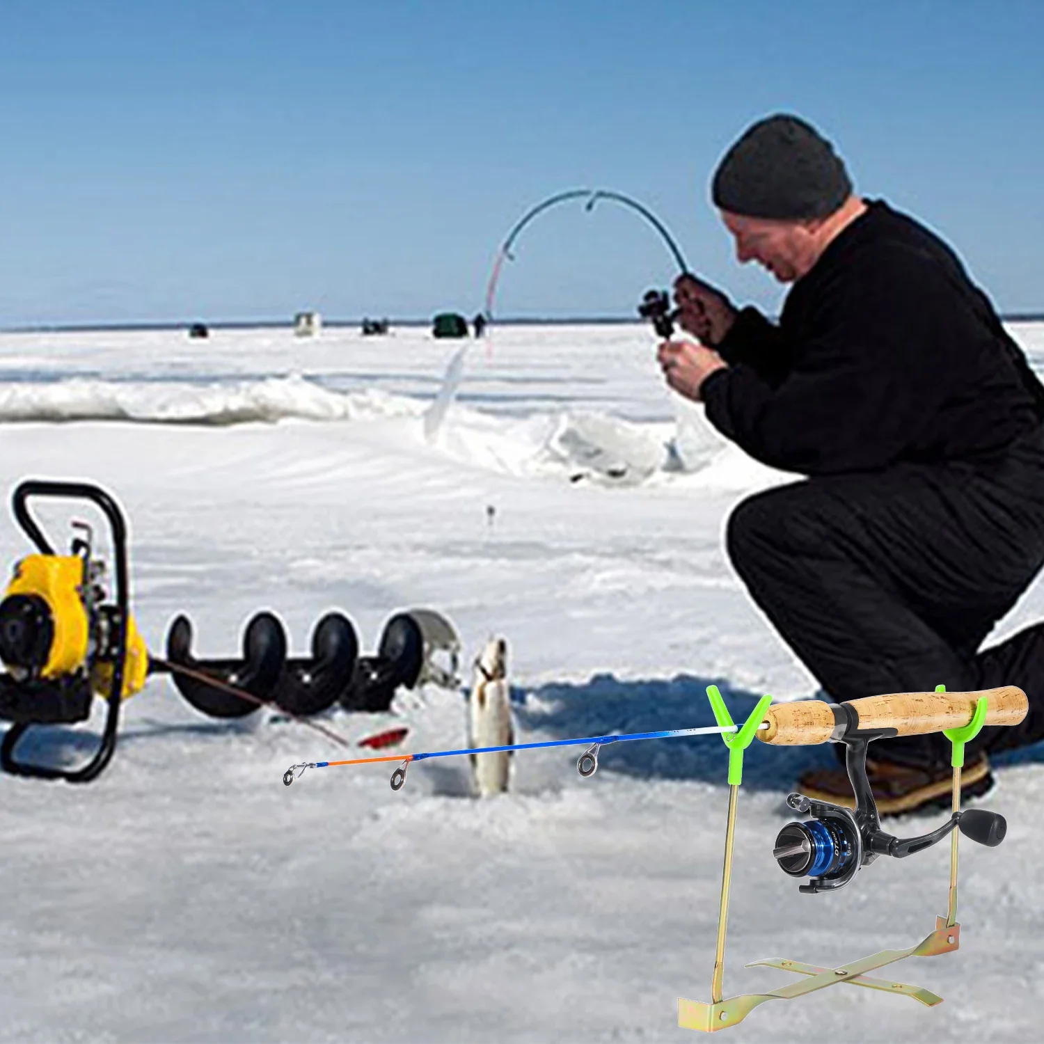Sougayilang Ice Fishing Rod Combo Portable 2 Sections Ultralight Winter Fishing Rod and Reel Set 71cm 68cm Spinning Set fishing pole set fishing rod and reel combo fishing rod