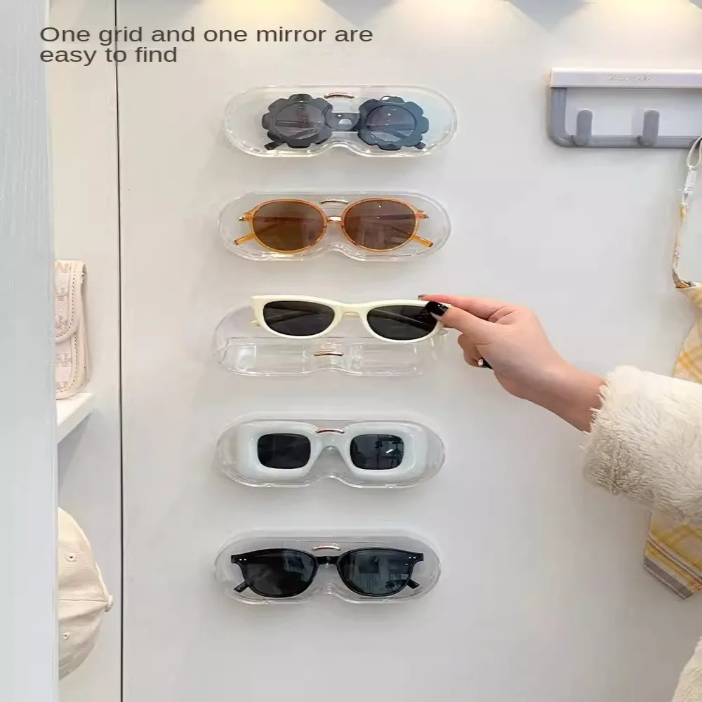 

Wall Mounted Sun-glasses Display Holder Wardrobe Decoration Punch-free Glasses Storage Rack Home Tidying Portable