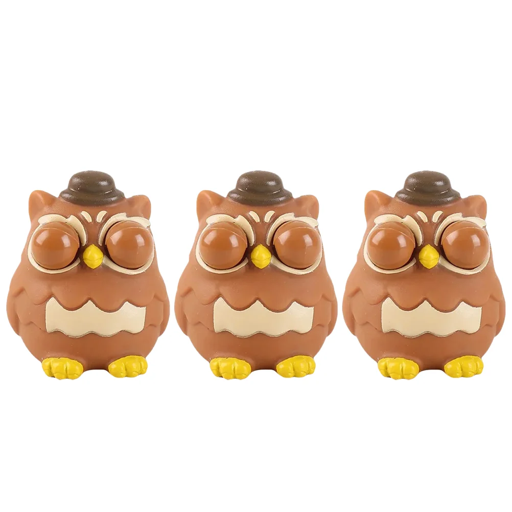 

3 Pcs Pinch Music Stretchy Toy For Anxiety Owl Sensory Toys Cute Squeeze Funny Adorable Desk