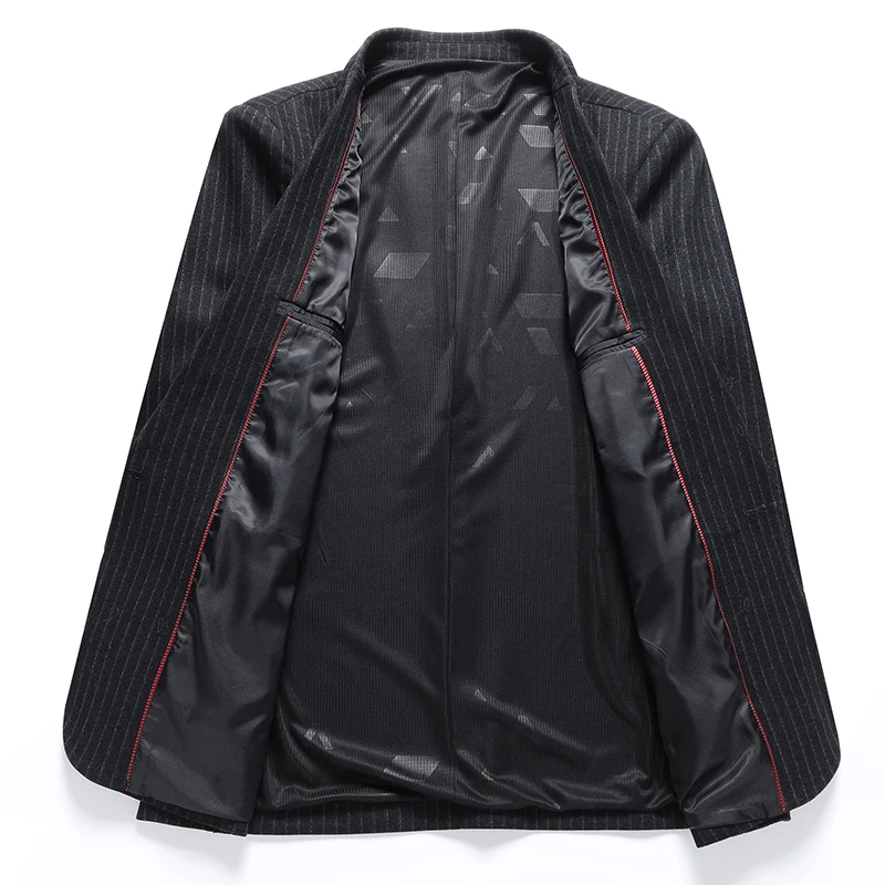 남성용 아시아 사이즈 세트 재킷, 싱글 브레스트 브이넥 코트, 비즈니스 캐주얼 오피스 블레이저, 퍼플 블루 그레이 블랙 5XL 6XL 7XL, 8XL