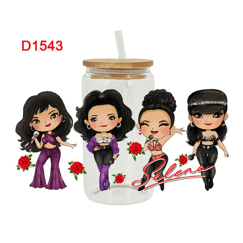 3D UV DTF Transfers Stickers 16oz Cup Wrap Selena Star