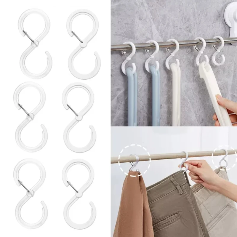 30PCS S Shape Hooks Multifunctional Wardrobe Bathroom Kitchen Hook Portable  Storage No Punching Hooks for Hanging - AliExpress