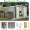 Large Outdoor Storage Shed, Metal Galvanized Steel Garden Shed with Floor Frame 4