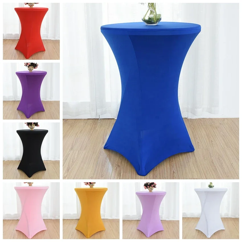 

Cocktail Spandex Table Covers Wedding Party Decoration Cloth High Bar Banquet Hotel Birthday Show Colour Luxury Nice