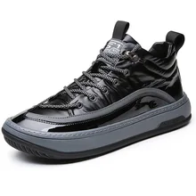 

2021 Autumn Men Shoes Waterproof High-top Leisure Footwear Men's Trendy Black White Color Lace Up Casual Shoes For Male