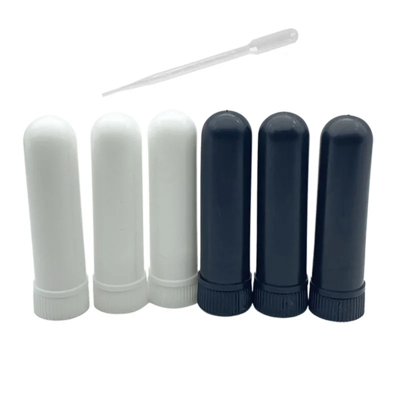 12Pcs Essential Oil Blank Nasal Inhaler w/Wicks Aromatherapy Blank Nasal Inhaler Sticks Refillable Inhaler Tube Plastic Vapor Inhaler Tubes Color : Black 