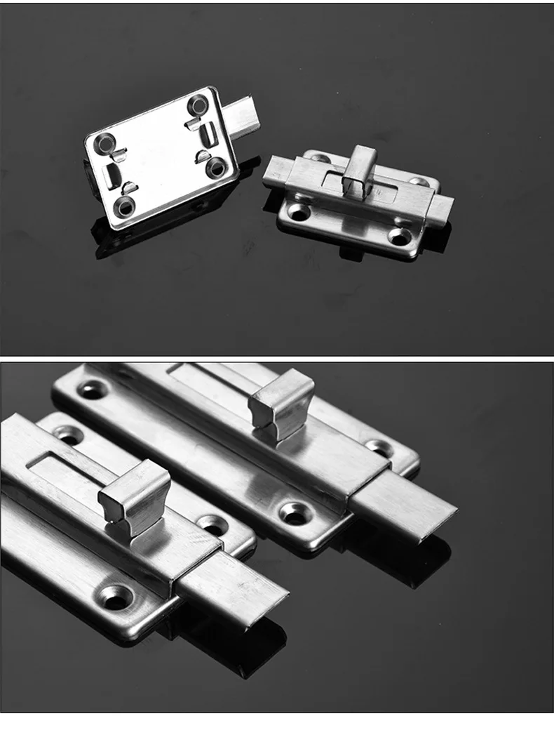 Durable Stainless Steel Double-ended Latch Bedroom Toilet Manual Latch Key Padlock Closet 2 Inch 3 Inch 4 Latc
