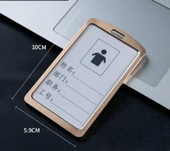 Elegant Aluminum Alloy Card Holder for Women – Business ID Badge & Credit Card Case with Lanyard