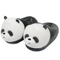 Ladies Cute Animals Plush Warm Furry Shoes Couple Home Bedroom Fuzzy Slipers Bear Men Sliders Winter Indoor Panda Women Slippers 1