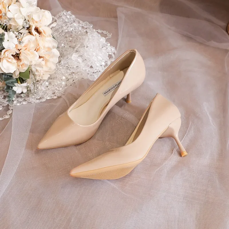 Shoes Leather Women Pumps Sexy High Heels Pointed Lady Party Shoes Stilettos Women Heels Fashion Wedding Shoes 3