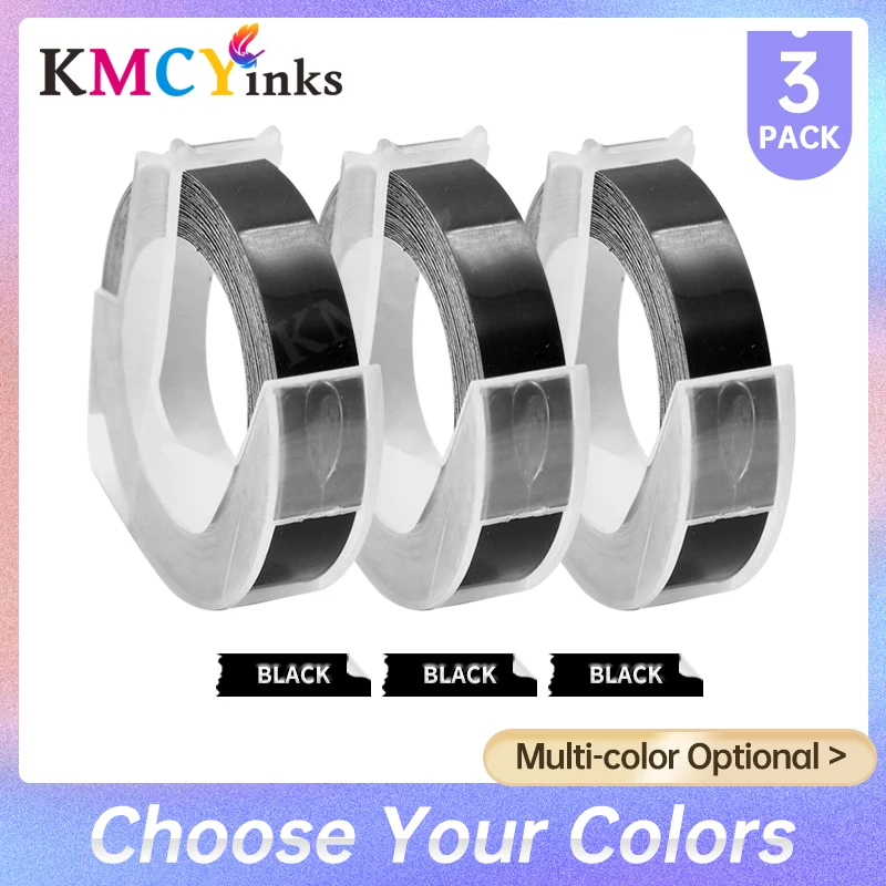 

KMCYinks 3PK 9 мм 3D черная лента для тиснения этикеток для Motex E101 этикеток для Dymo E-101 3D этикеток