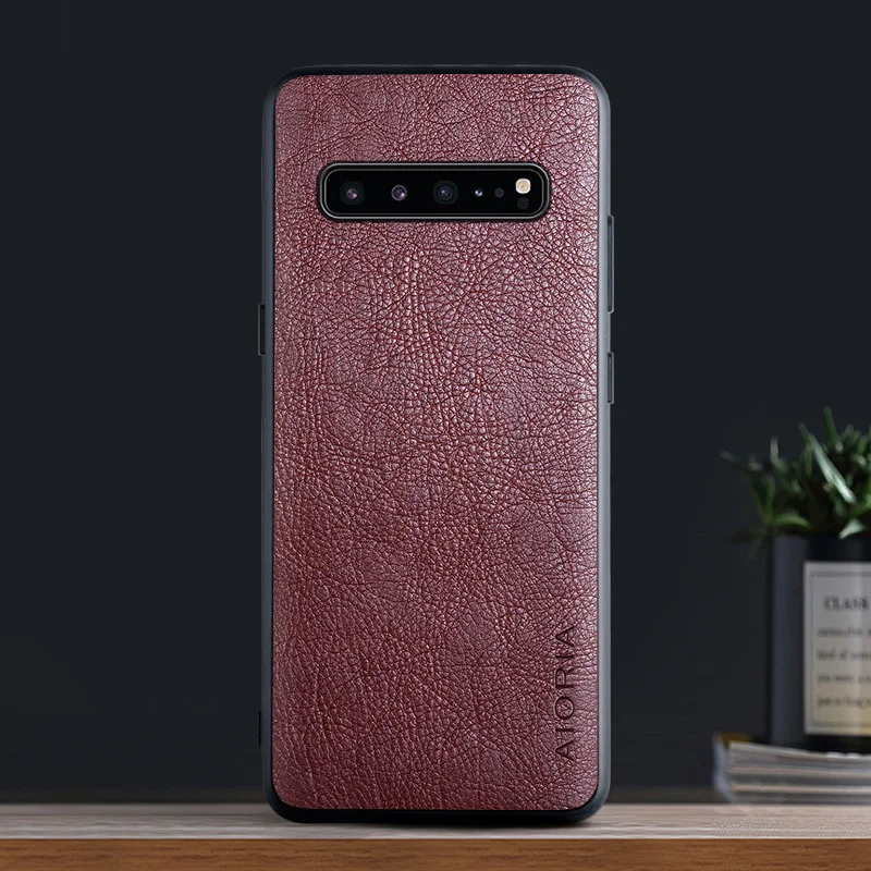 Premium Retro Litchi Leather Back Cover - Business Fashion Case