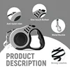 Retractable Dog Leash - 5m Automatic Strong Nylon Lead For Small/Medium Dogs & Cats, Durable Pet Traction Rope Supplies