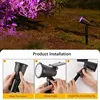 9 LED Solar Spot Lights Outdoor RGB Solar Landscape Lights IP65 Waterproof Brightness Adjustable for Garden Yard Palm Trees 2
