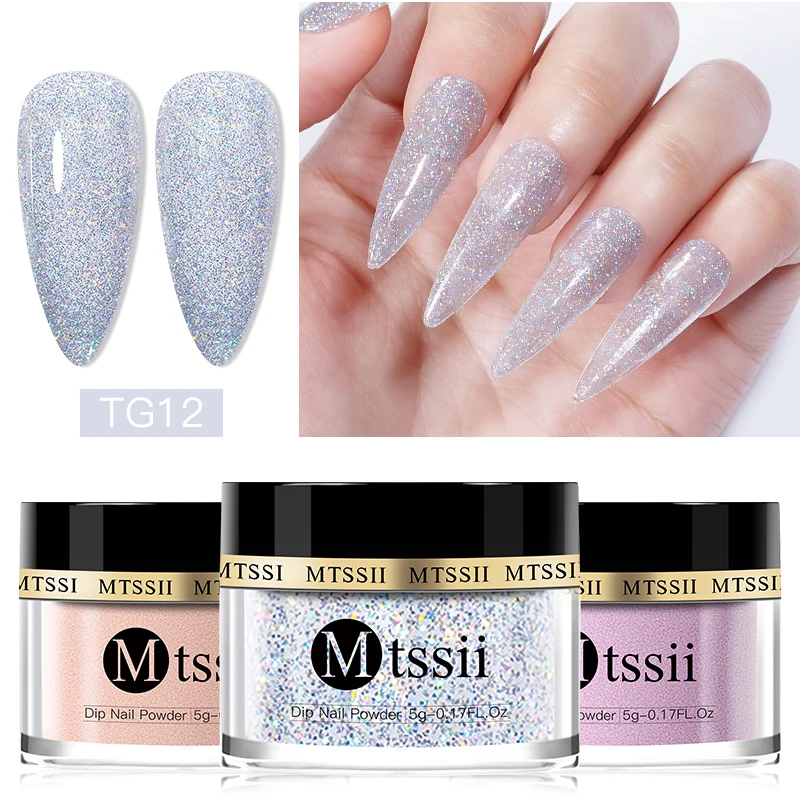 Mtssii 5g 14PCS Dipping Nail Powder Set Glitter Dust Nude Pink No Need Lamp Cure Natural Dry Long Lasting Dip Liquid Polish Kits