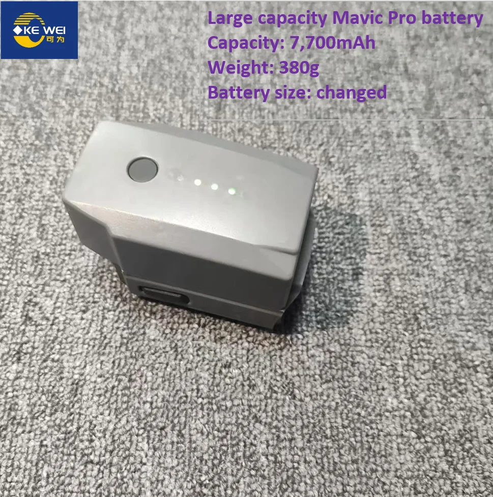 Pack de deux batteries drone 7700mAh/12800mAh pour DJI Mavic Pro, avec câbles de charge. Batterie de rechange haute capacité pour DJI Mavic Pro - Jusqu'à 55 min de vol.