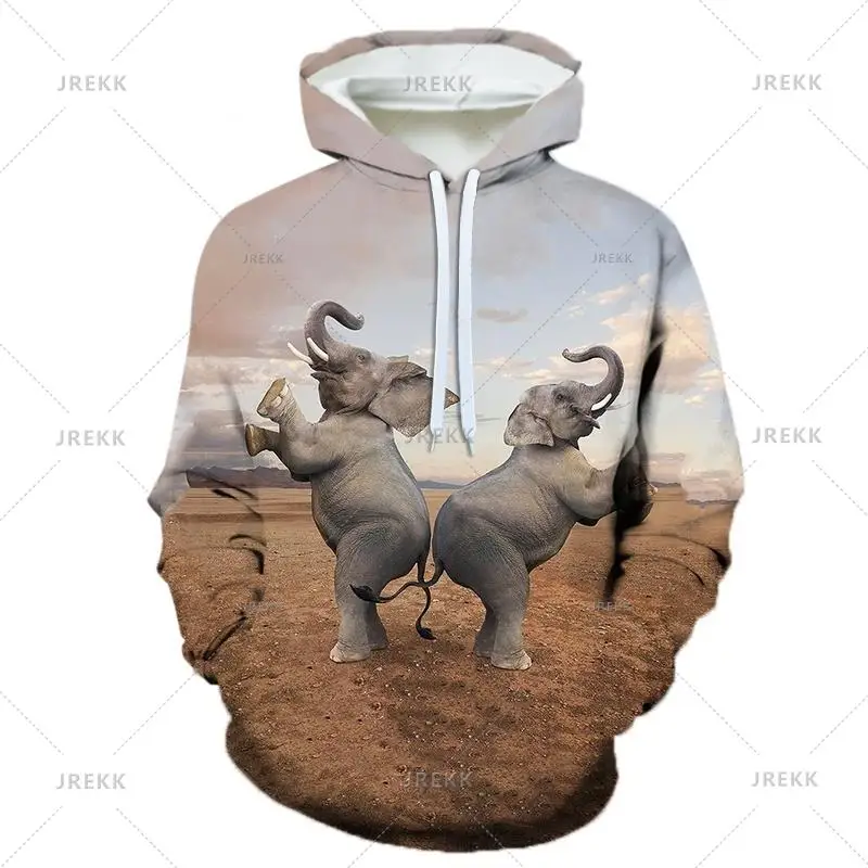thumbnail image 1 of Venta caliente Sudadera con capucha con estampado 3D de elefante para hombres Sudadera con capucha con gráficos de animales Sudaderas de manga larga de moda Ropa de otoño para niños, 1 of 5