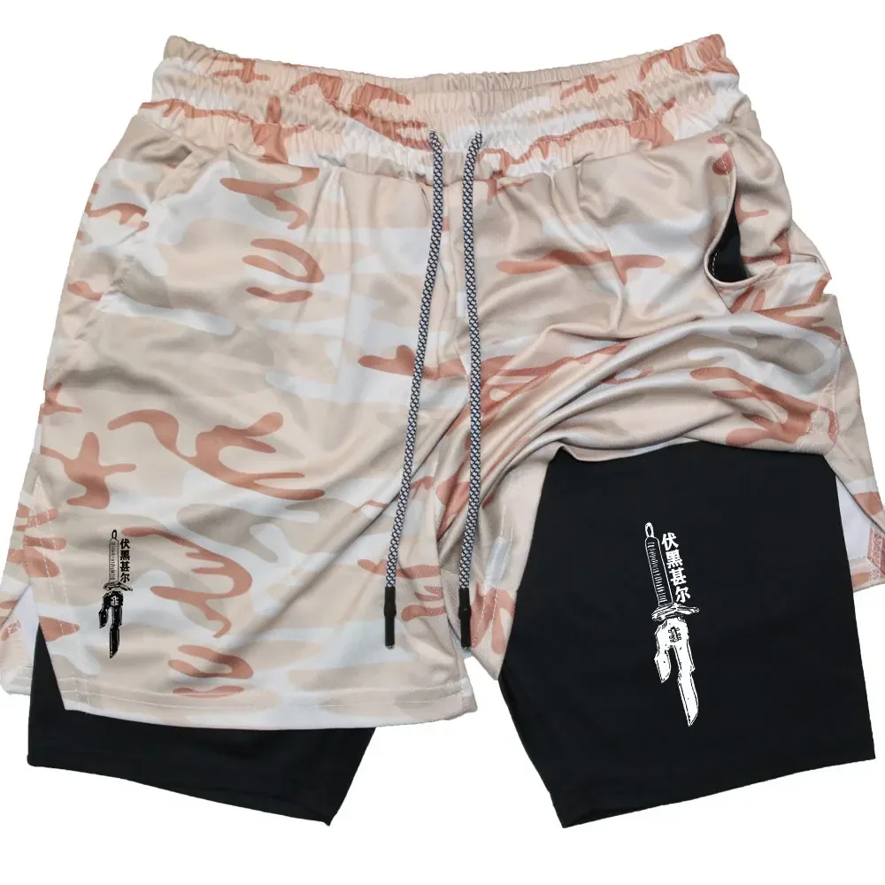 Men's Performance Shorts Anime Jujutsu Kaisen Print Shorts Quick Dry Breathable Workout Running Badminton Gym Shorts with Pocket 6