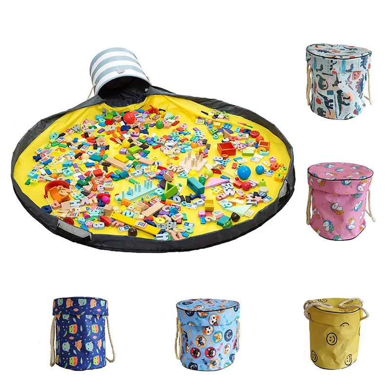 

Large Capacity Toy Storage Bag with Cover and Handles for Kids Collapsible and Portable Toy Storage Organizer Bin for Kids