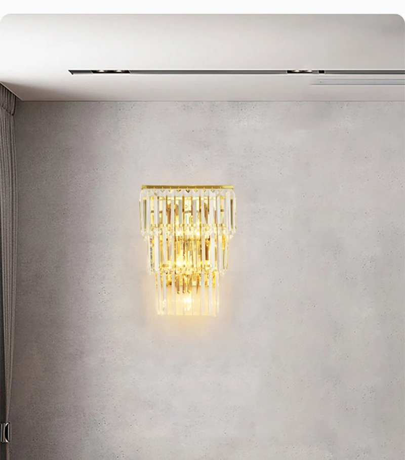 Description Picture 2 of itemCrystal Wall Lamp Light Luxury Gold Wall Light Nordic Modern Sconces Indoor Lighting Room Decor For Bedroom Living Room Bedside