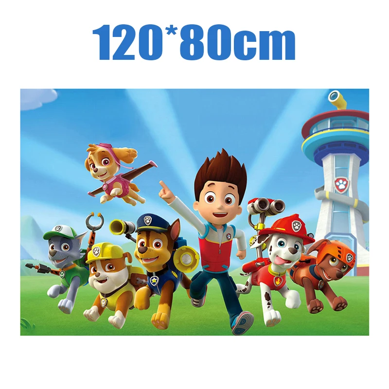 thumbnail image 1 of Kits de decoración para fiestas de cumpleaños de Paw Patrol, nuevos platos de papel, servilletas, vasos, globos y suministros de feliz cumpleaños para niños, 1 of 5